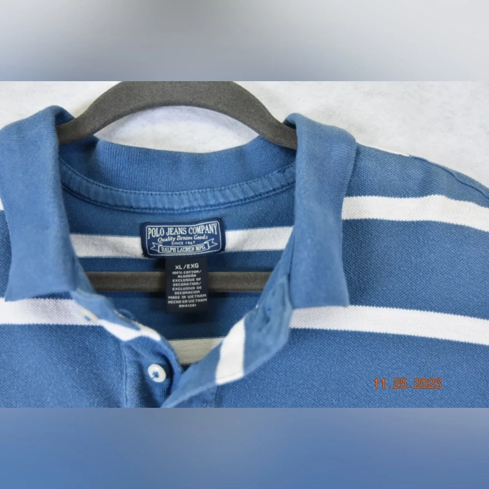 Vtg 90’s POLO Ralph Lauren Men's Sz XL, USA Flag Polo Jeans Company D4‎